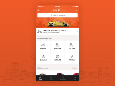 Cardekho iOS buy car clean concept ios minimalistic sell ui ux