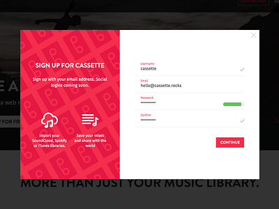 Sign Up for CASSETTE cassette onboarding sign up