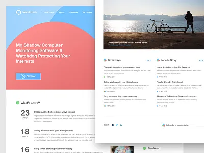 Joomla Hub Concept concept design hub joomla network news ui web website