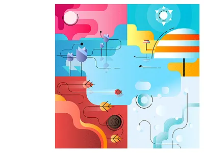 THE FOUR SEASONS fall illustration seasons spring summer winter