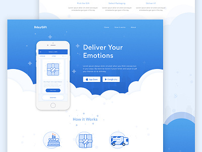 Birthday Gift Apps Landing Page birthday gift illustration landing page love onboarding thanks tutorial walktrough web