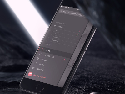 The GOAT Slide Menu app competition