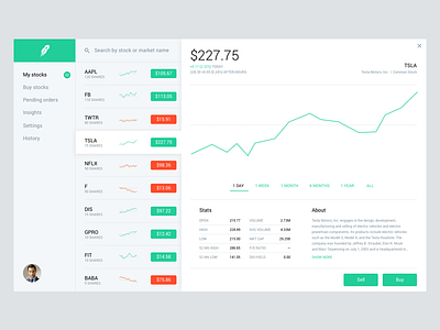 Robinhood Web App Concept (Light) app application dashboard design robinhood stocks trading ui ux web