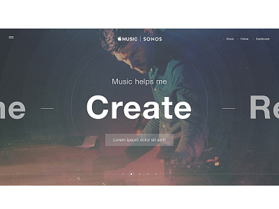 Create Music design interactive tumblr ux web website