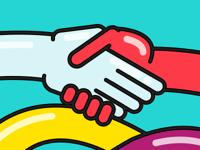 Nudo color colorful fun hand hands illustration playful screensaver