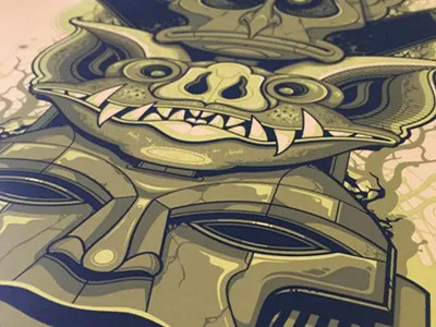 Nightmare Relic - Print detail bat demon detail mask nightmare print relic screen print