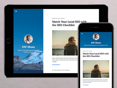 FREE Simple WordPress Theme: DW Mono blog freebies minimalist mono simple simplicity wordpress