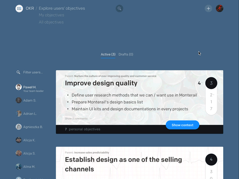 Navigation bar animation
