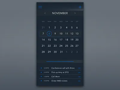 iOS Calendar Rebound for DailyUI 038. 038 app ardenhanna bayarea calendar dailyui freelance ios rebound sf todo