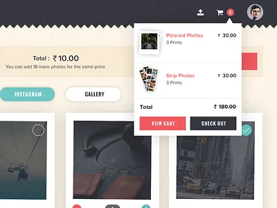 Printagram browse items/cart dropdown bootstrap bootstrapguru browse cart cart dropdown dropdown polaroid