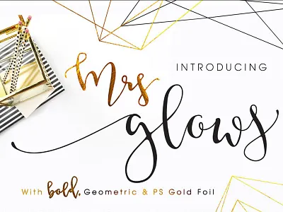 MrsGlows Font Family blogger branding calligraphy font invitation lettering logo scrapbook script typeface typography wedding