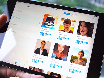 Yep for iPad app avatar card explore grid ios ipad profile social tag ui user yep