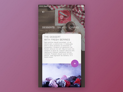 Screen Sample in Sketch food interface ios sketch ui ux