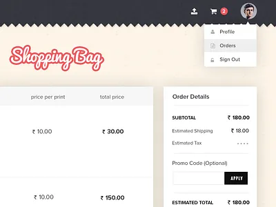 Printagram Cart Page bootstrap bootstrapguru cart checkout coupon order payment printagram