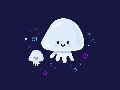 jellyfish fish identity illustration jelly vector