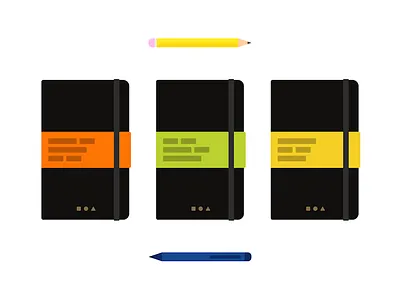 Notebooks flat illustration minimal notebook pencil