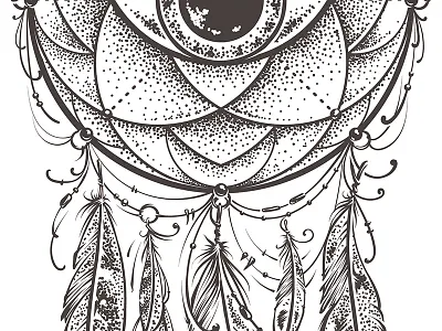 Dream Catcher abstract art dotwork dream catcher eye geometric hipster indian mandala ornamet vecster vector