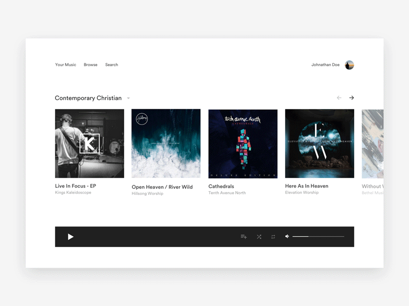 TV App - Music Player after effects app dailyui day025 design flat minimal music app music player tv tv app ui
