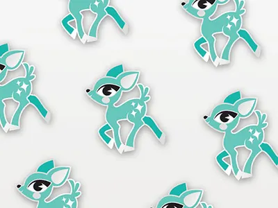 Deer Enamel Pin cloisonne cute deer hard enamel illustration kawaii kitsch kitschy lapel pin mint teal turquoise