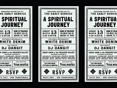 Preacher SXSW 16 Invite flyer invitation invite party texture type vintage