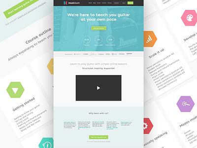 Musicisum course landing page bootstrap masonry minimal music responsive sketch ui ux website