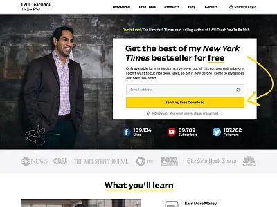 Landing Page Concept email form landing page one page
