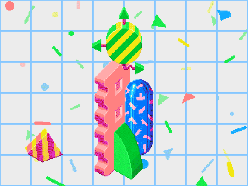 I, Screen 8 80s andy gregg animation game gif lettering memphis motion pixel skull video