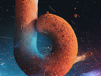 B that looks like a 6 b c4d cinema 4d concept concept art digital art illustration photoshop type universe
