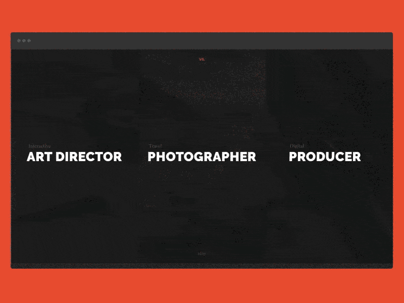 Portfolio reboot animation animation art director bold dark reboot site web website