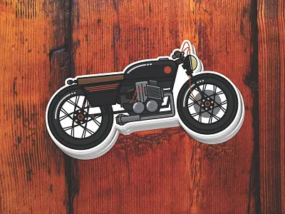 Racer sticker cafe racer illustration motorcycle sticker stickermule
