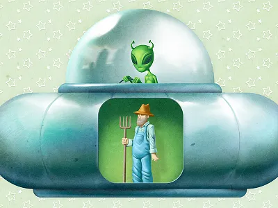alien abduction alien. farmer photoshop ufo