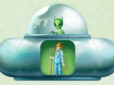 alien abduction alien. farmer photoshop ufo