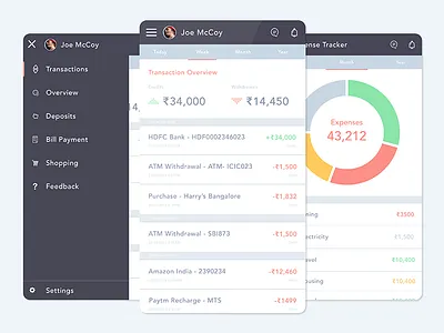 Banking / Transaction agile app backlog banking ios list mobile profile table ui