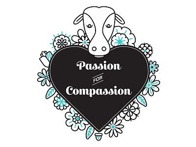 Passion for Compassion compassion cow floral flowers heart illustration illustrator passion vector