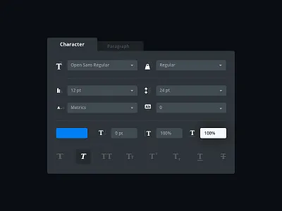 Character Widget character dark font interface text ui ux widget