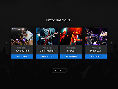 Events Carousel button carousel events layout slider tickets ui website