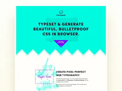 Type Nugget bold hero landing page one onepage page product single page type typography ui web