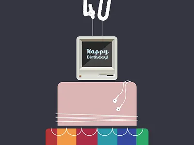 Happy Birthday, Apple! apple birthday cake headphones ios mac rose gold steve jobs wires