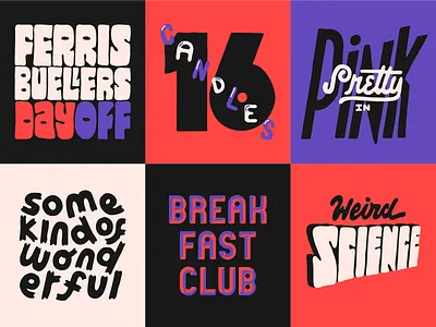 letterad collection: tribute 4 john hughes chick flick john hughes letterad lettering logotype movie type typography