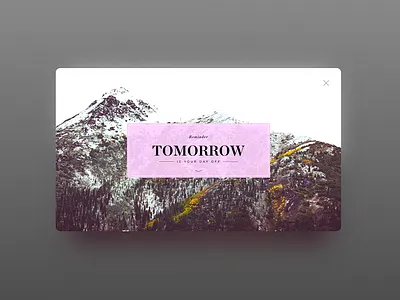 Off Day Reminder grey pink reminder ui white