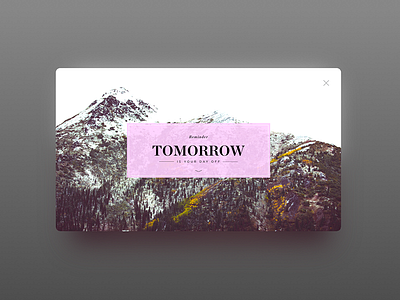 Off Day Reminder grey pink reminder ui white