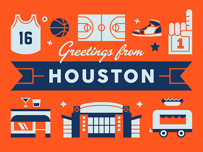 Final Four Postcard basketball final four houston illustration postcard vector