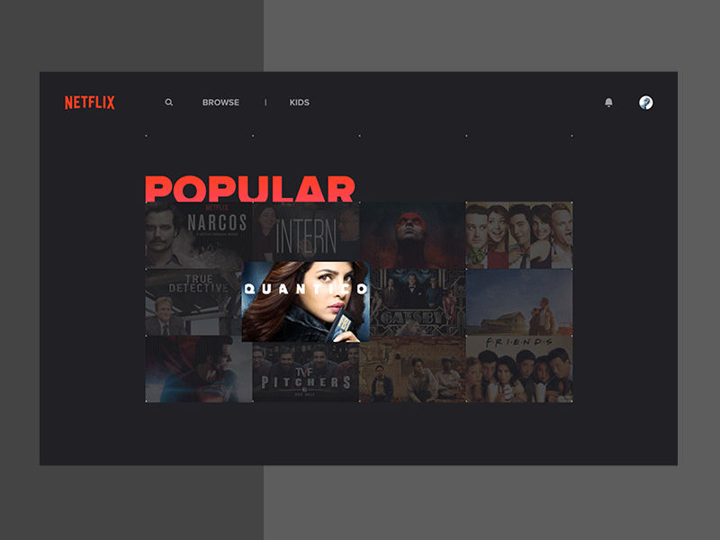 Netflix Popular List design minimal mograph motion netflix principle rebound redesign tv ui ux web
