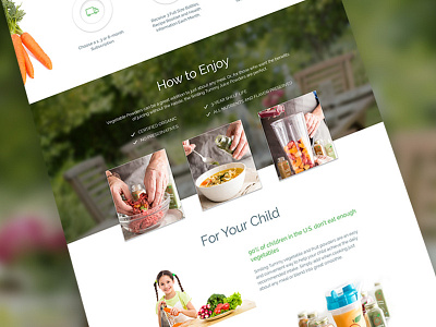 Organic Powders landing page benefits children custom design green health landing modern product retina subscribe web