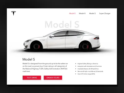 Tesla Landing Page dailyui landinpage tesla ui ux