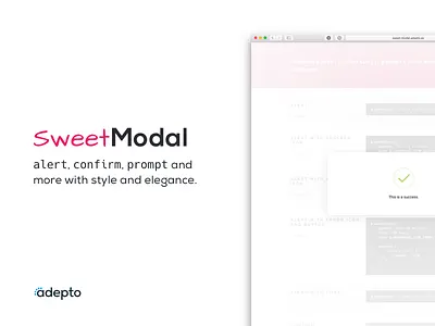 SweetModal - jQuery Library code jquery landing library modal pink sweet sweetmodal webpage website