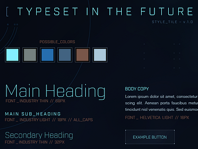 Style Tile scifi style tile typography ui user interface