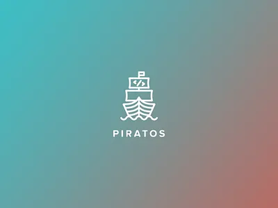 Logo design Team Piratos logo logo design outline pirates ship