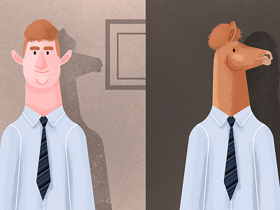 Llama Man animal llama man office redhair shirt tie