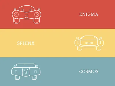 Car Series - Enigma android app car design future cars icon set icons ios line icon vintage car
